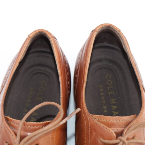 Cole Haan Mens Jefferson Oxford Size 9 M Brown Leather Cap Toe Brogue Dress Shoe main image 5